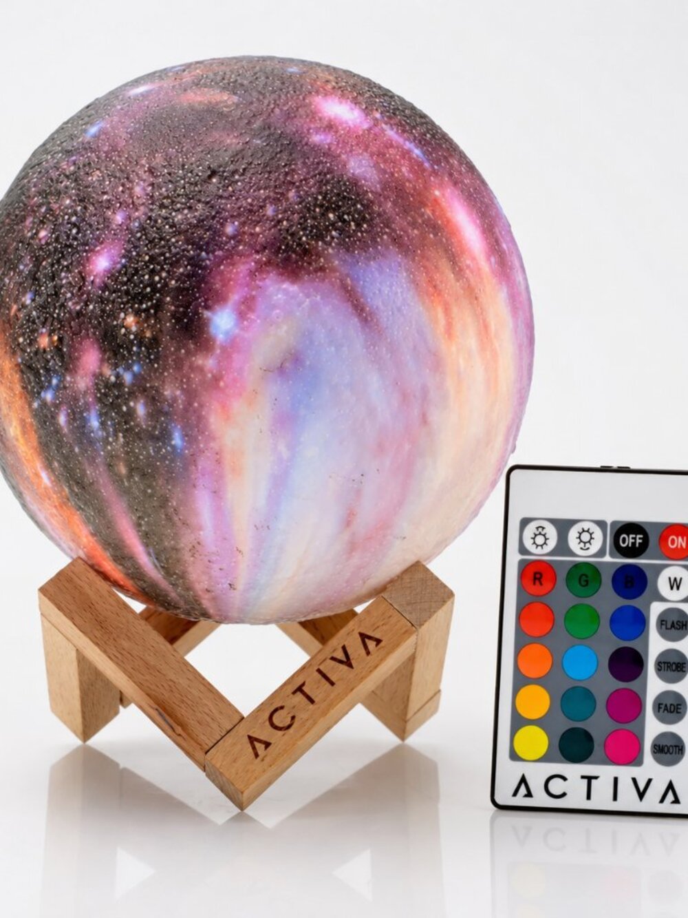 NIB ACTIVA Galaxy Moon Lamp 16-Color Night Light + Remote